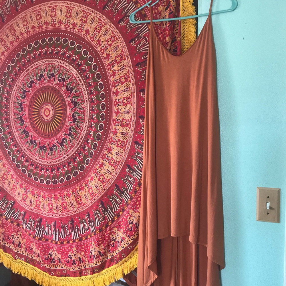 Fall orange high-low boho dress